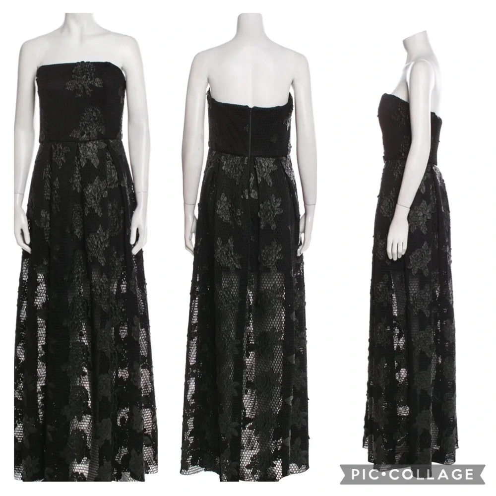 Issue New York Black Lace Pattern Long Dress NWT - Picture 4 of 9